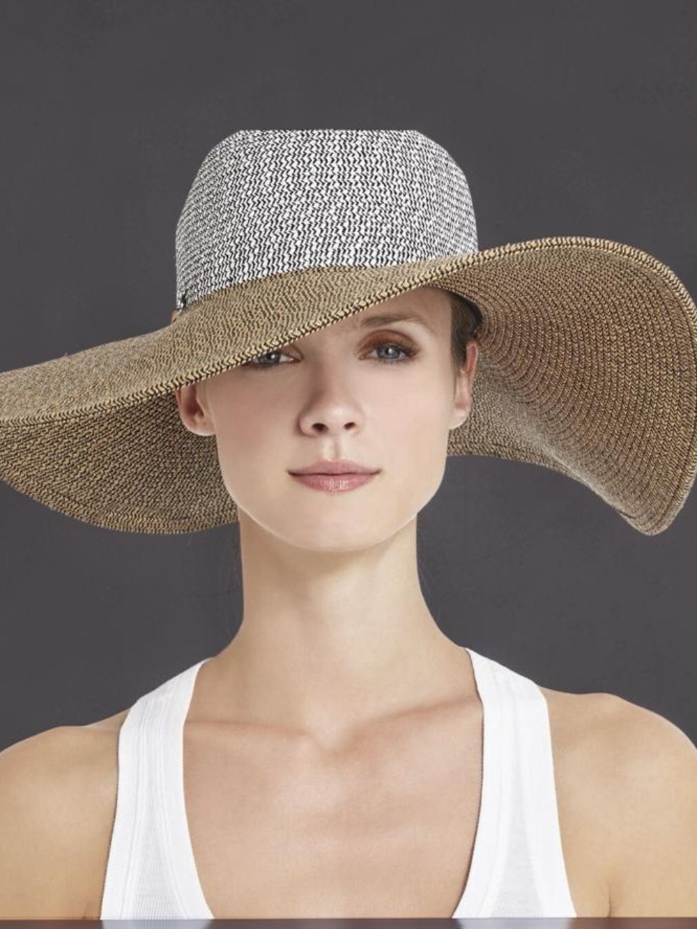 BCBG Maxazria Large Floppy Brim Straw Hat Sun Hat